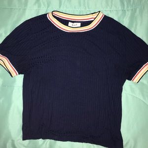 Blue crop top, medium, fits like small